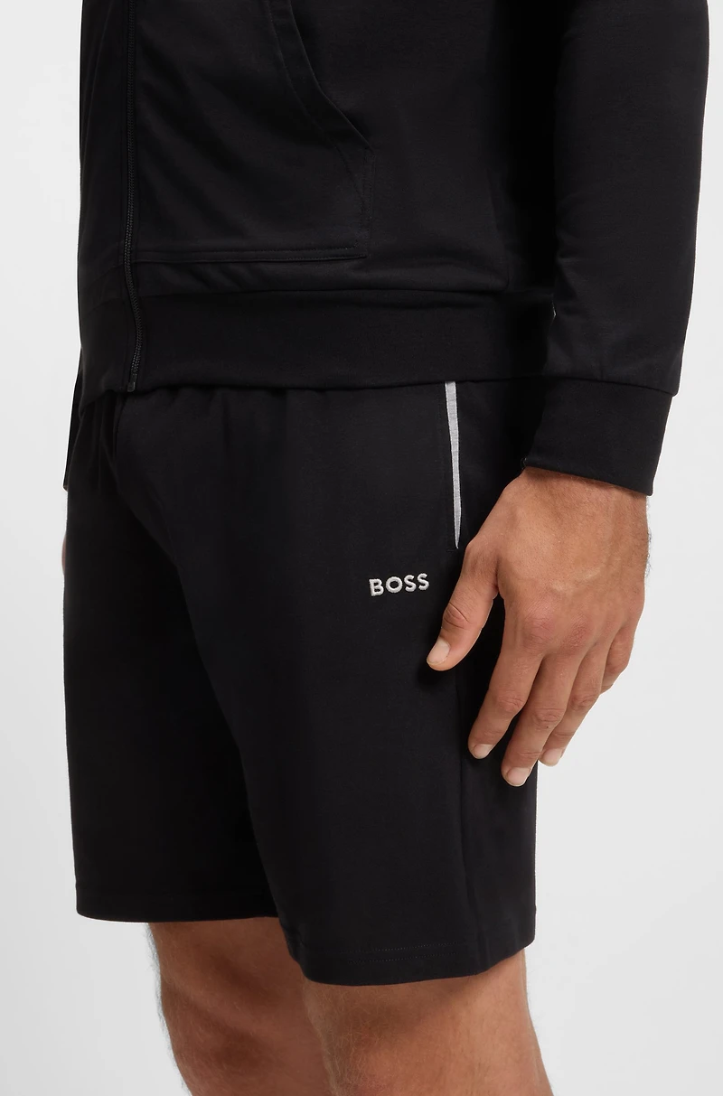 Stretch-cotton regular-fit shorts with logo detail
