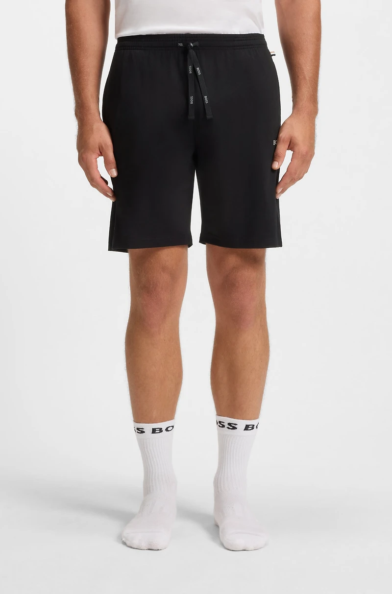 Stretch-cotton regular-fit shorts with logo detail