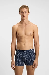 Three-pack of trunks a moisture-wicking cotton blend