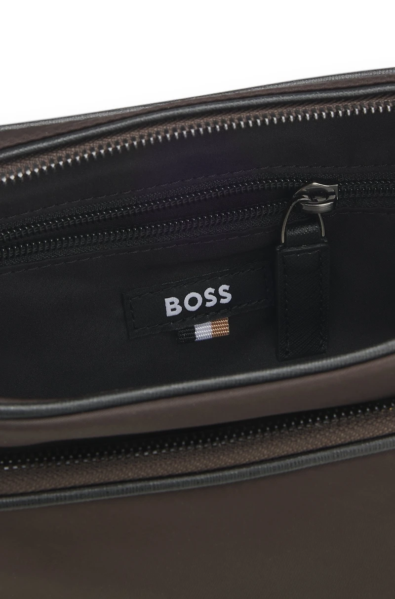 Twill crossbody bag with Double B monogram