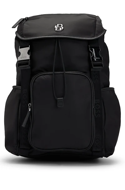 BOSS SELECTED BY SHOHEI OHTANI Multi-pocket backpack with Double B monogram trim