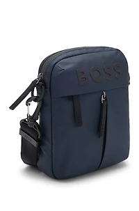 Tonal-logo reporter bag in faux leather