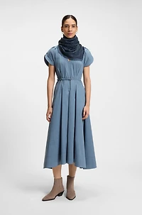 Monogram-jacquard scarf in modal and wool