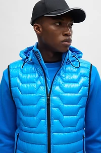 Water-repellent regular-fit gilet with signature quilting