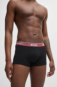 Three-pack of stretch-cotton trunks with logo waistbands
