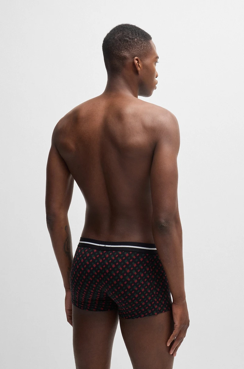 Three-pack of stretch-cotton trunks with logo waistbands