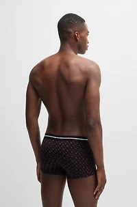 Three-pack of stretch-cotton trunks with logo waistbands