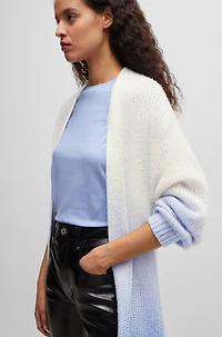 Long-length dip-dye cardigan with wool and alpaca