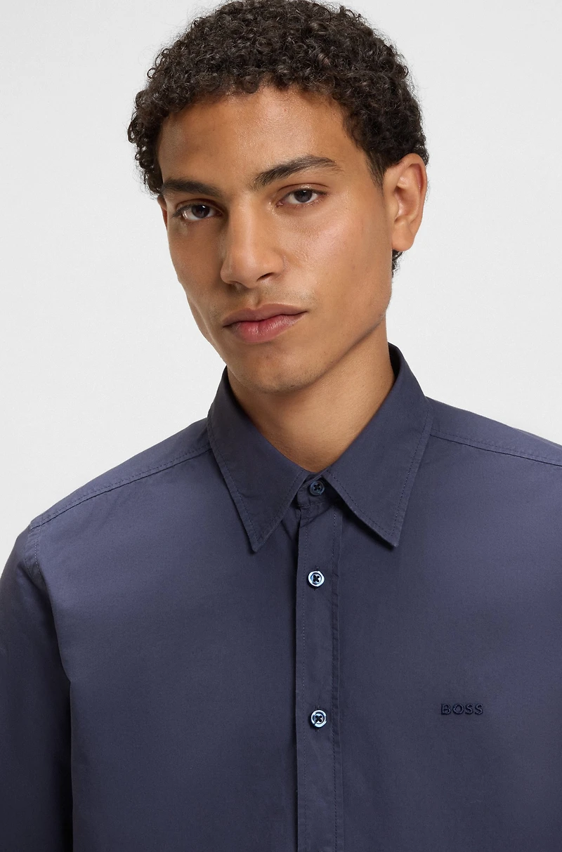 Regular-fit shirt cotton poplin