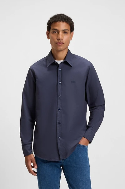Regular-fit shirt cotton poplin