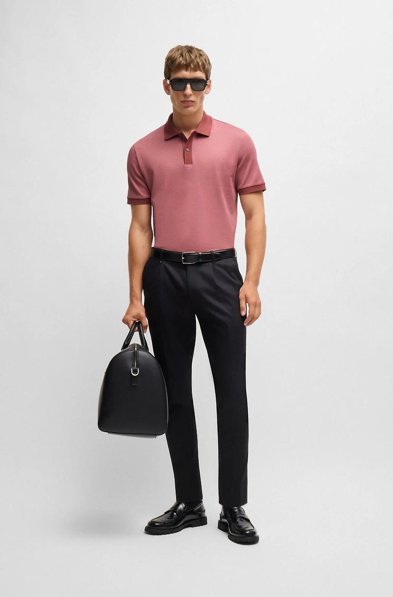 Structured-cotton polo shirt with solid trims