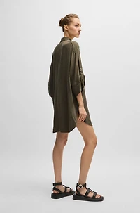 Relaxed-fit shirt dress with concealed closure