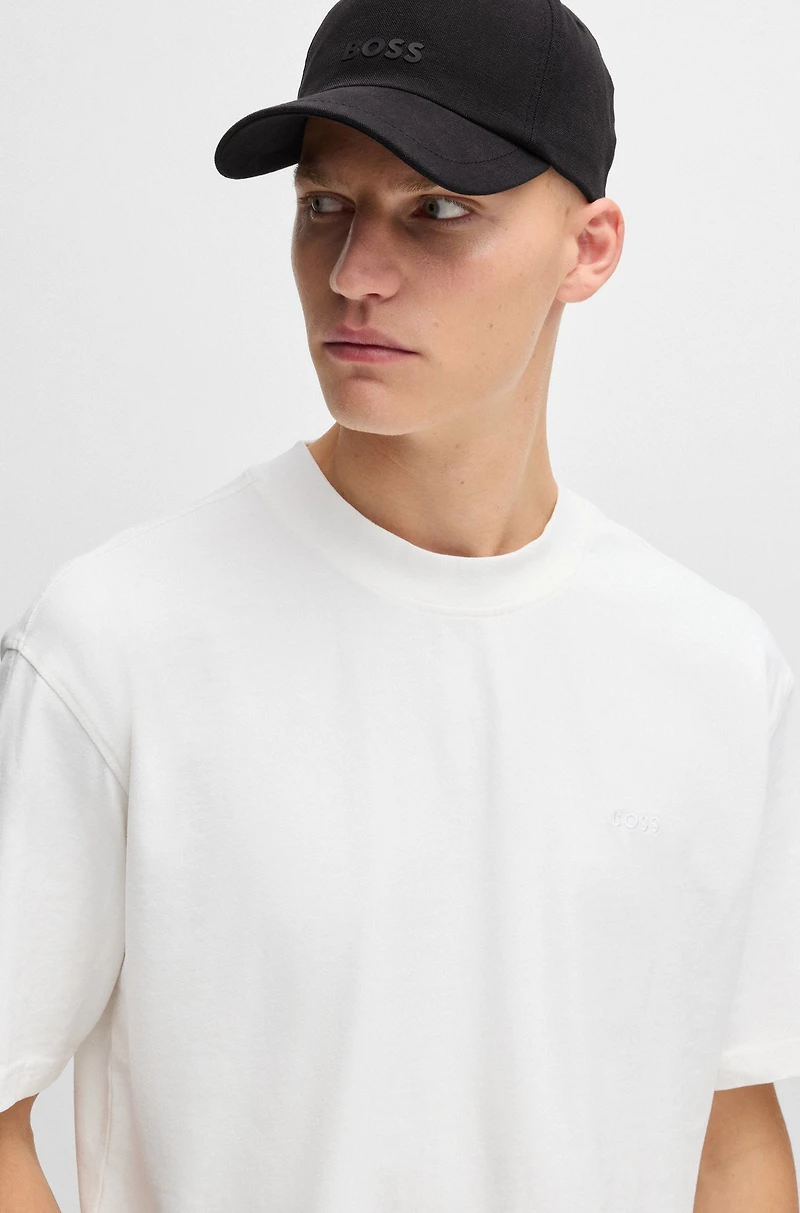 Cotton-canvas cap with rubber-print logo