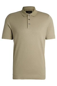 Regular-fit polo shirt quilted cotton and silk