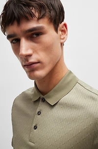 Regular-fit polo shirt quilted cotton and silk