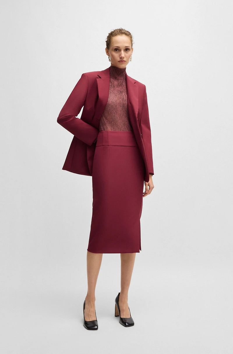 Extra-slim-fit pencil skirt with pleat details