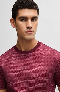 Mercerized-cotton T-shirt with two-tone monogram print