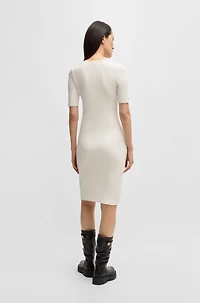Slim-fit dress ribbed stretch fabric