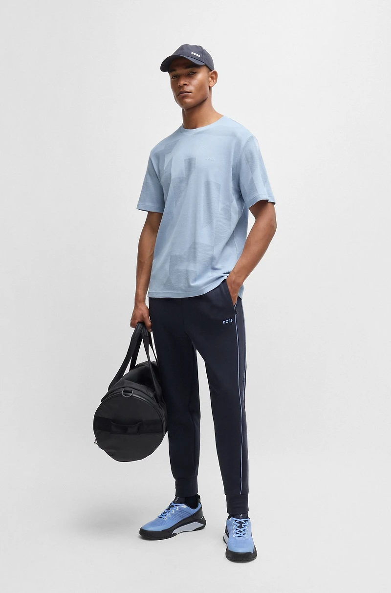Cotton-jacquard regular-fit T-shirt with seasonal artwork