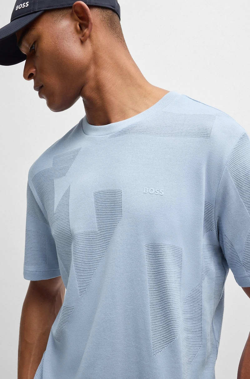 Cotton-jacquard regular-fit T-shirt with seasonal artwork