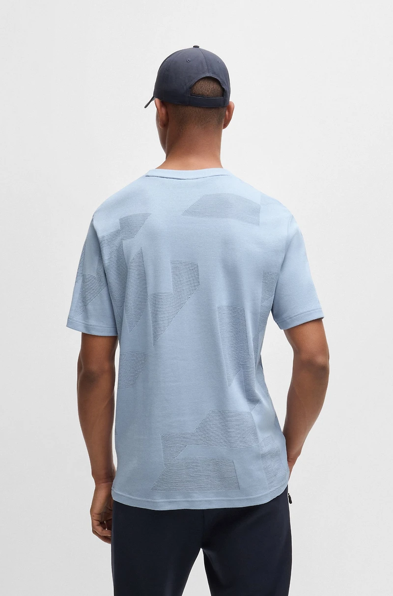 Cotton-jacquard regular-fit T-shirt with seasonal artwork