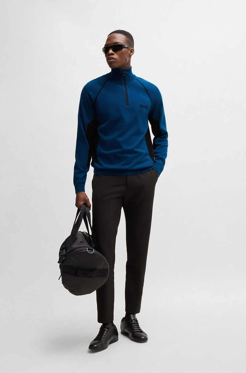 Sweater with color-blocking and logo