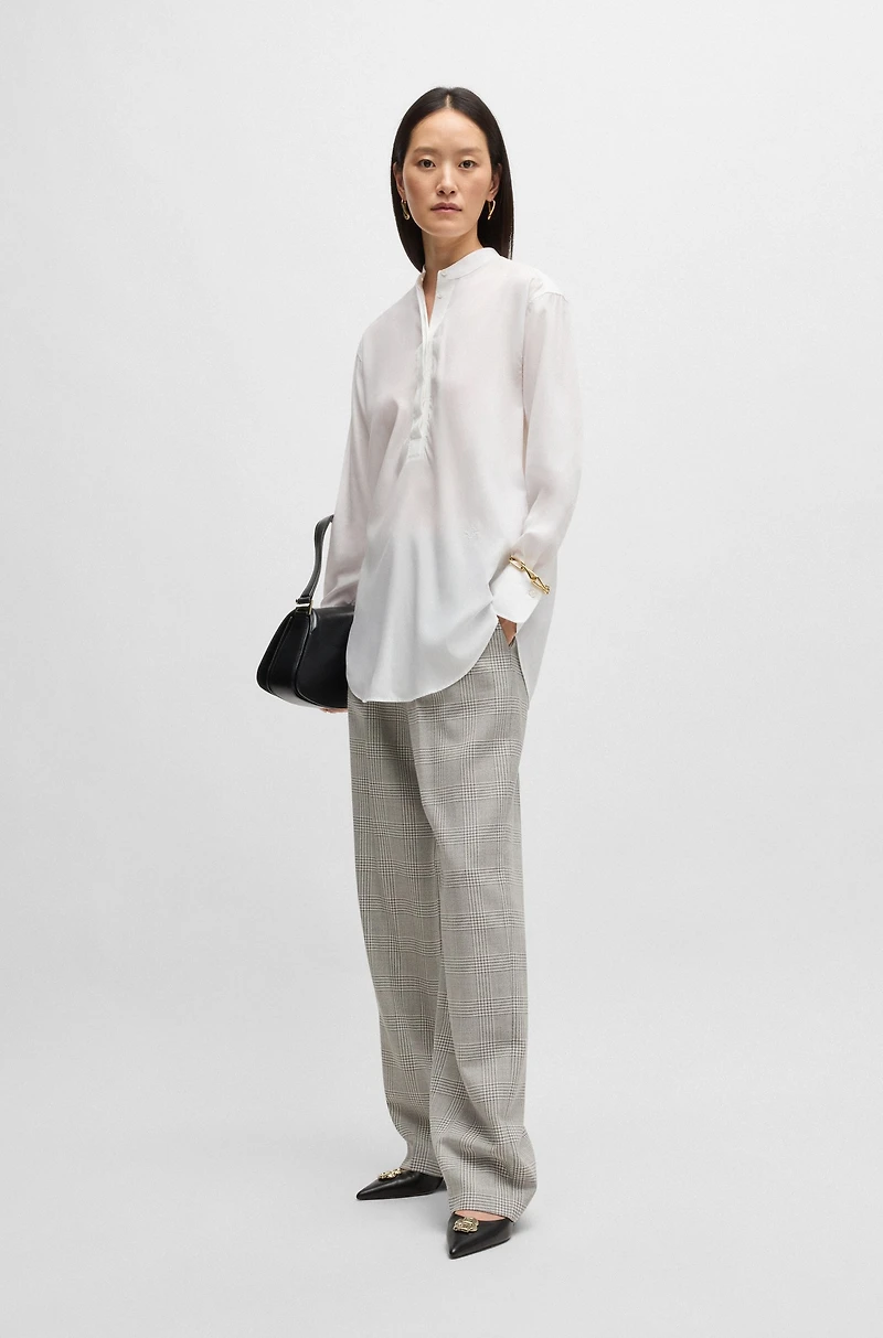 Relaxed-fit blouse easy-iron poplin