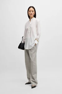 Relaxed-fit blouse easy-iron poplin