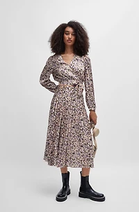 Slim-fit blouse printed satin twill
