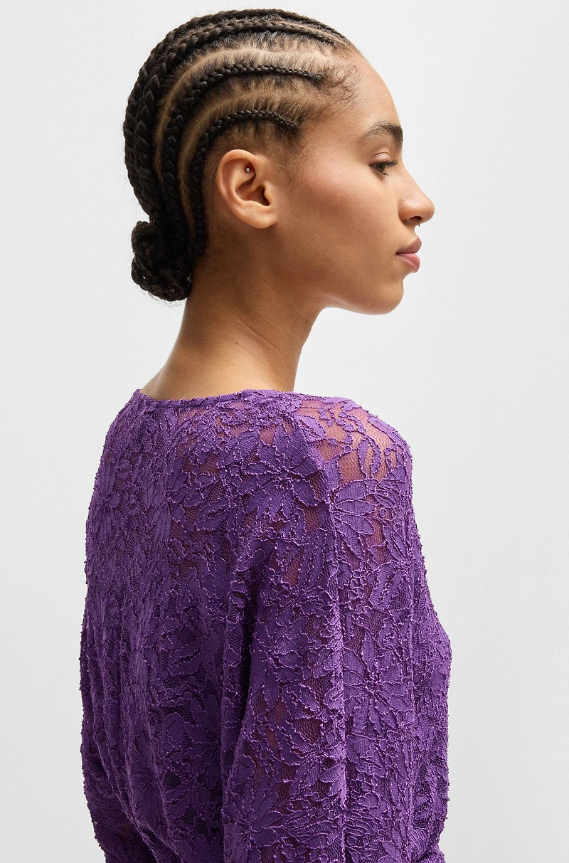 Macramé-lace dress with elasticated waistband