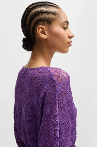 Macramé-lace dress with elasticated waistband