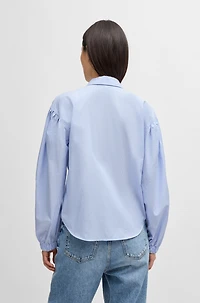 Regular-fit blouse striped cotton poplin