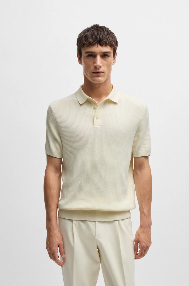 Regular-fit polo sweater silk and cotton