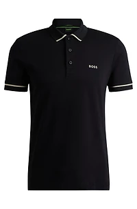 Interlock-cotton slim-fit polo shirt with contrast trims