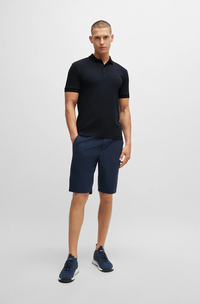 Interlock-cotton slim-fit polo shirt with contrast trims