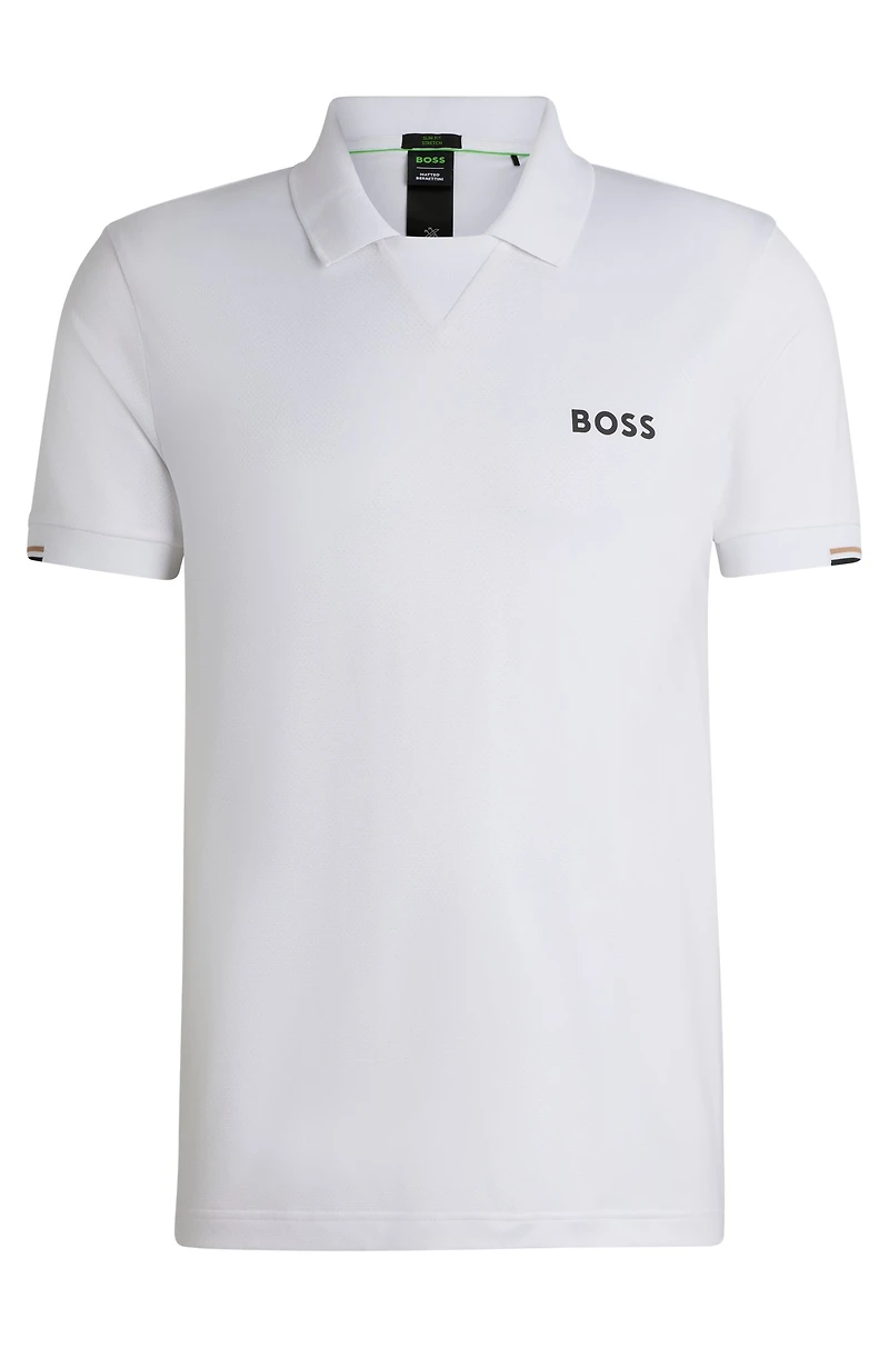 BOSS x Matteo Berrettini V-insert slim-fit polo shirt
