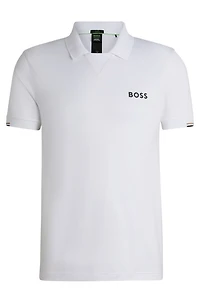BOSS x Matteo Berrettini V-insert slim-fit polo shirt