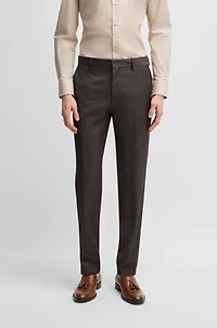 Slim-fit suit micro-patterned stretch virgin wool