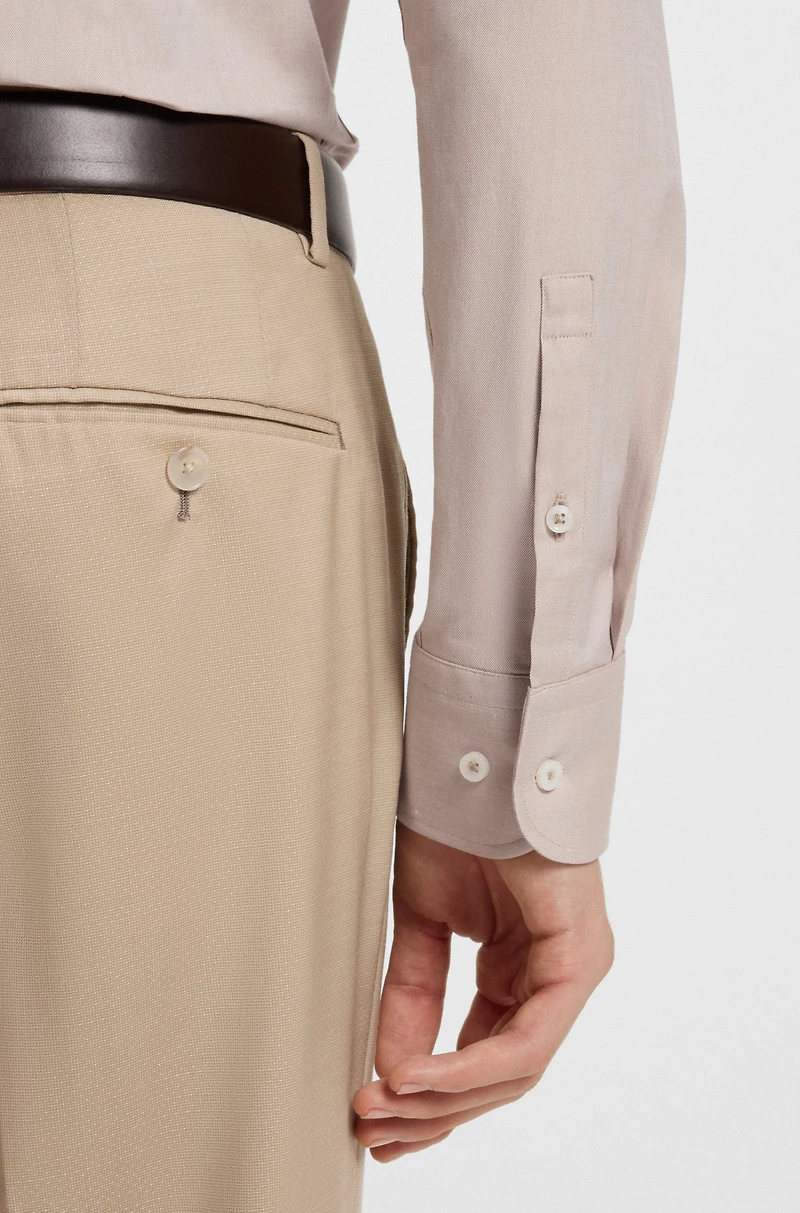Slim-fit shirt easy-iron stretch-cotton twill