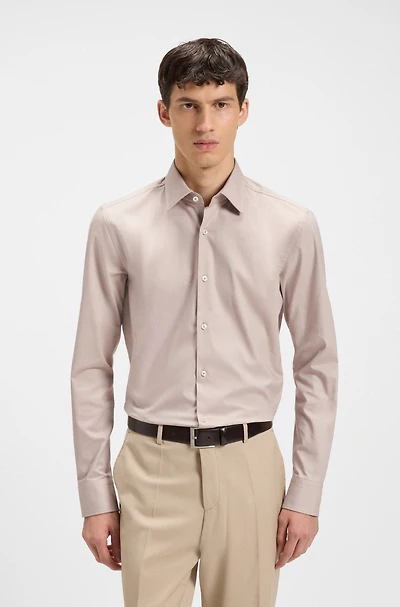 Slim-fit shirt easy-iron stretch-cotton twill