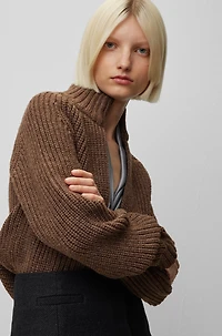V-neck sweater a wool and silk blend