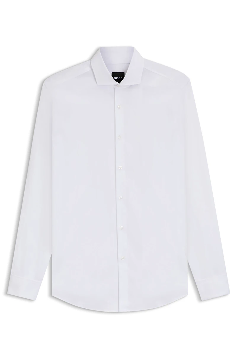 Slim-fit shirt easy-iron stretch-cotton dobby