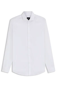 Slim-fit shirt easy-iron stretch-cotton dobby