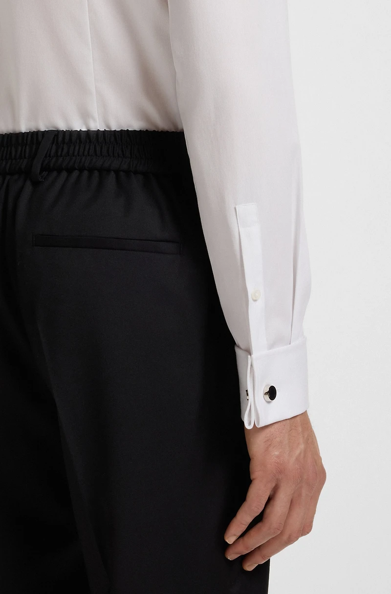 Slim-fit shirt easy-iron stretch-cotton dobby