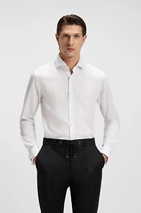 Slim-fit shirt easy-iron stretch-cotton dobby