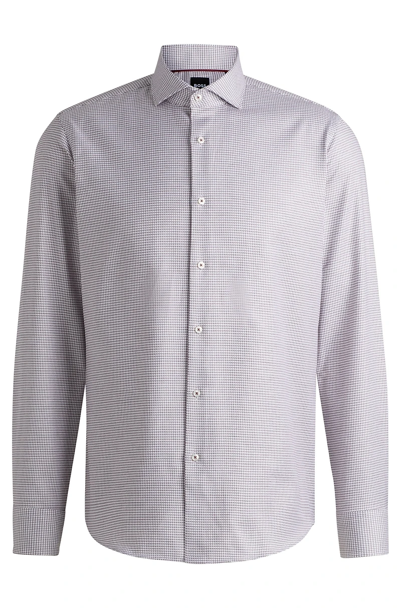 Regular-fit shirt structured cotton twill