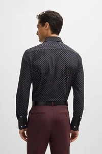 Slim-fit shirt printed performance-stretch material
