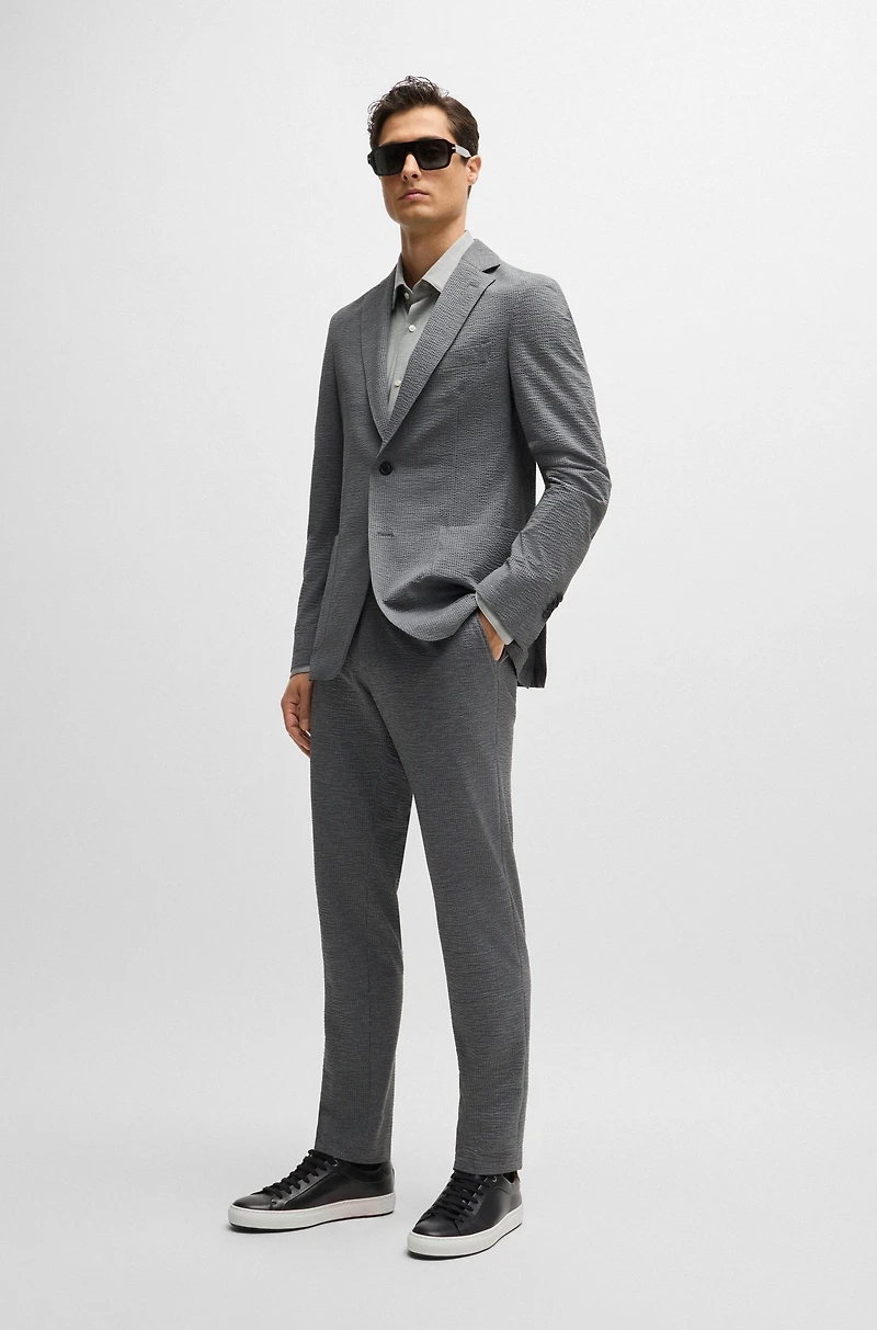 Slim-fit shirt melange performance-stretch jersey