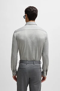 Slim-fit shirt melange performance-stretch jersey