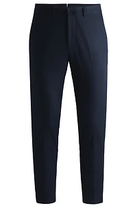 Slim-fit trousers stretch cotton with silk